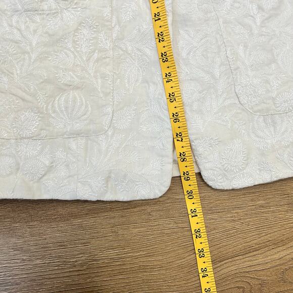 Joie 100% Linen Loralee Blazer White with Embroidery Women's Size 8 NWT - Picture 7 of 10